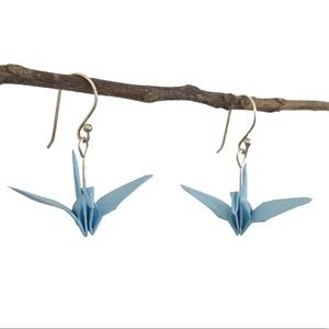 🆕🌸 Paper Crane Earrings in Light Blue